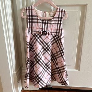 Burberry light pink plaid dress